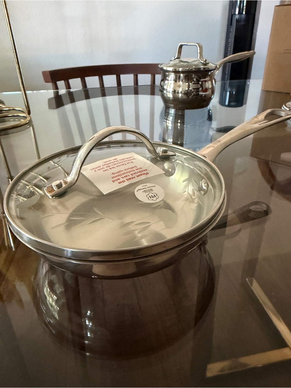 Stainless Steel Skillet with Lid - Silver